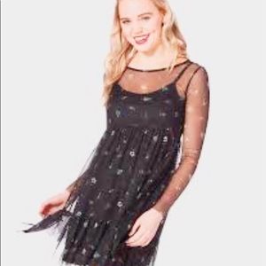 Sheer black print  ‘Eyeshadow’ dress